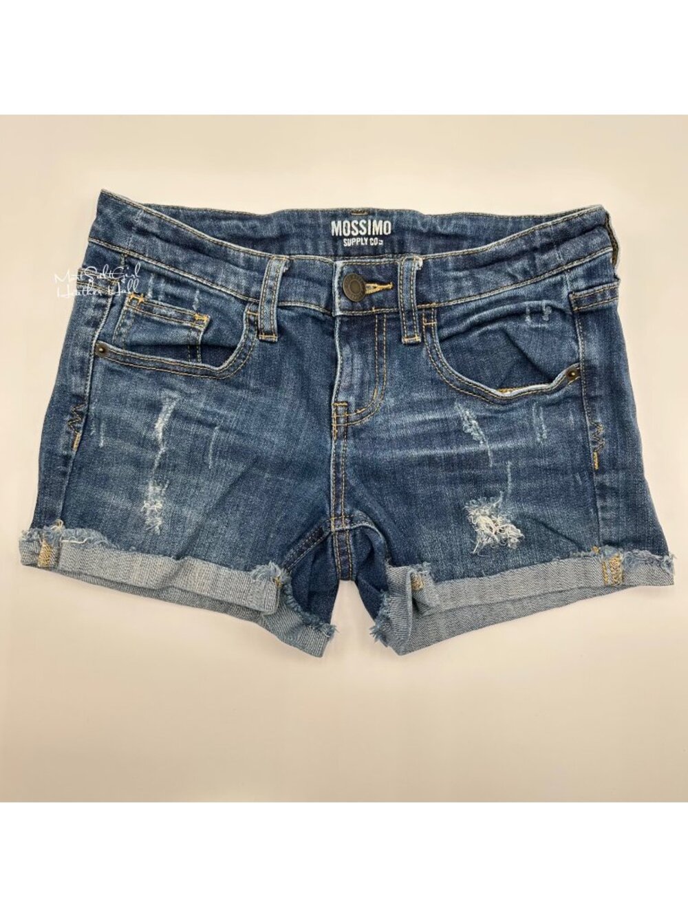 Mossimo Supply Co Distressed Denim Shorts Size 5 Blue Cotton/Spandex